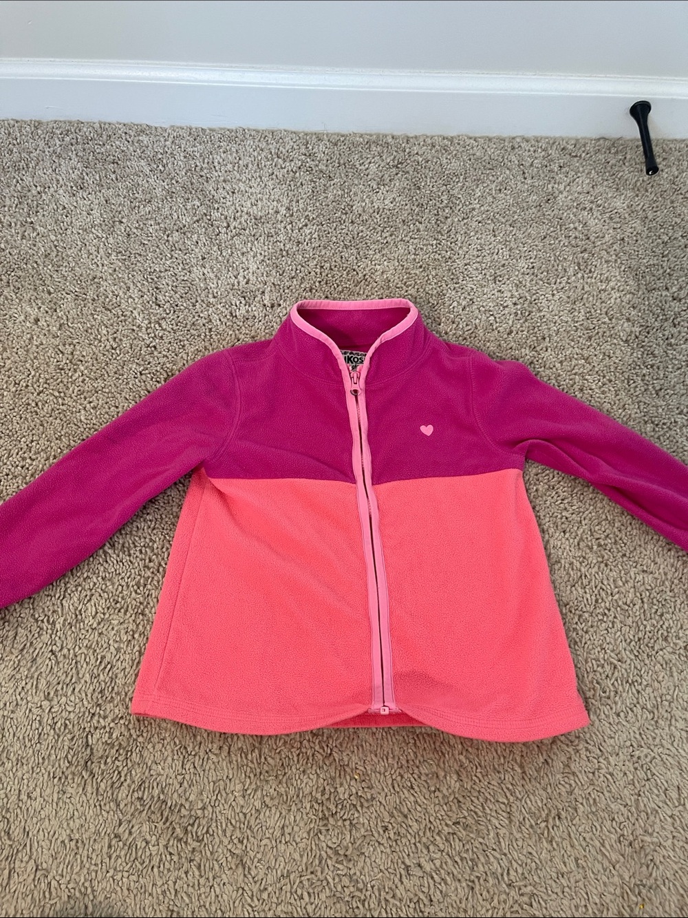 OshKosh B'gosh Two-Tone Pink Hooded Fleece Jacket